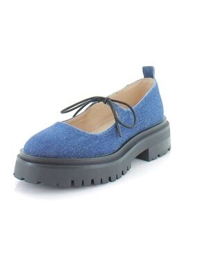 Steve Madden Landon Denim Fab Mary Jane Bow Platform Lug Sole 9.5